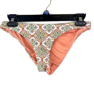 O'Neill Coral and Multicolor Mosaic Bikini Bottom